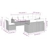 Salon de jardin 8 pcs avec coussins gris clair résine tressée 637861637861
