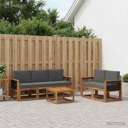 Ensemble de canapés d'extérieur 6 pcs Naturel et Anthracite 637866637866