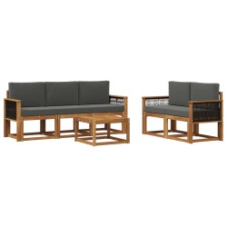 Ensemble de canapés d'extérieur 6 pcs Naturel et Anthracite 637866637866
