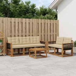 Ensemble de canapés d'extérieur 6 pcs Naturel et Beige 637867637867