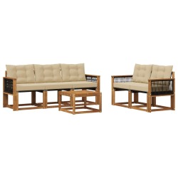 Ensemble de canapés d'extérieur 6 pcs Naturel et Beige 637867637867