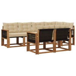 Ensemble de canapés d'extérieur 7 pcs Naturel et Beige 637868637868