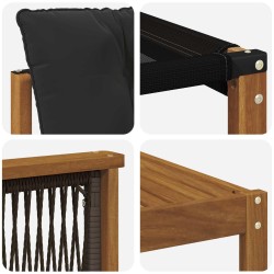 Ensemble de canapés d'extérieur 9 pcs Naturel et noir 637872637872
