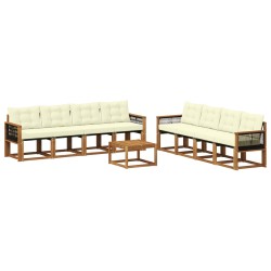 Ensemble de canapés d'extérieur 9 pcs Naturel et Crème 637873637873