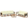 Ensemble de canapés d'extérieur 9 pcs Naturel et Crème 637873637873