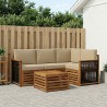 Ensemble de canapés d'extérieur 5 pcs Naturel et Beige 637882637882