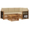 Ensemble de canapés d'extérieur 5 pcs Naturel et Beige 637882637882