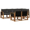 Ensemble de canapés d'extérieur 7 pcs Naturel et noir 637888637888