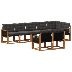 Ensemble de canapés d'extérieur 8 pcs Naturel et noir 637889637889