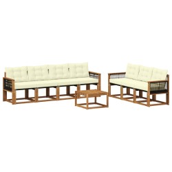 Ensemble de canapés d'extérieur 8 pcs Naturel et Crème 637890637890
