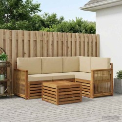 Ensemble de canapés d'extérieur 5 pcs Naturel et Beige 637896637896