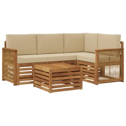 Ensemble de canapés d'extérieur 5 pcs Naturel et Beige 637896637896