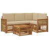 Ensemble de canapés d'extérieur 5 pcs Naturel et Beige 637896637896