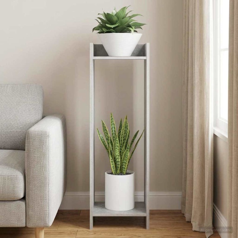 Support de Plante Gris Béton 30 x 30 x 100 cm Bois d’ingénierie 637910637910