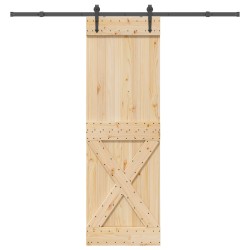 Porte coulissante NARVIK Naturel et noir 70 x 210 cm (213,5 cm) 637914637914