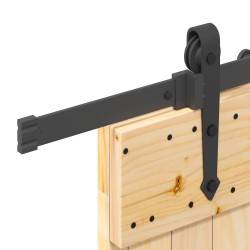 Porte coulissante NARVIK Naturel et noir 70 x 210 cm (213,5 cm) 637914637914