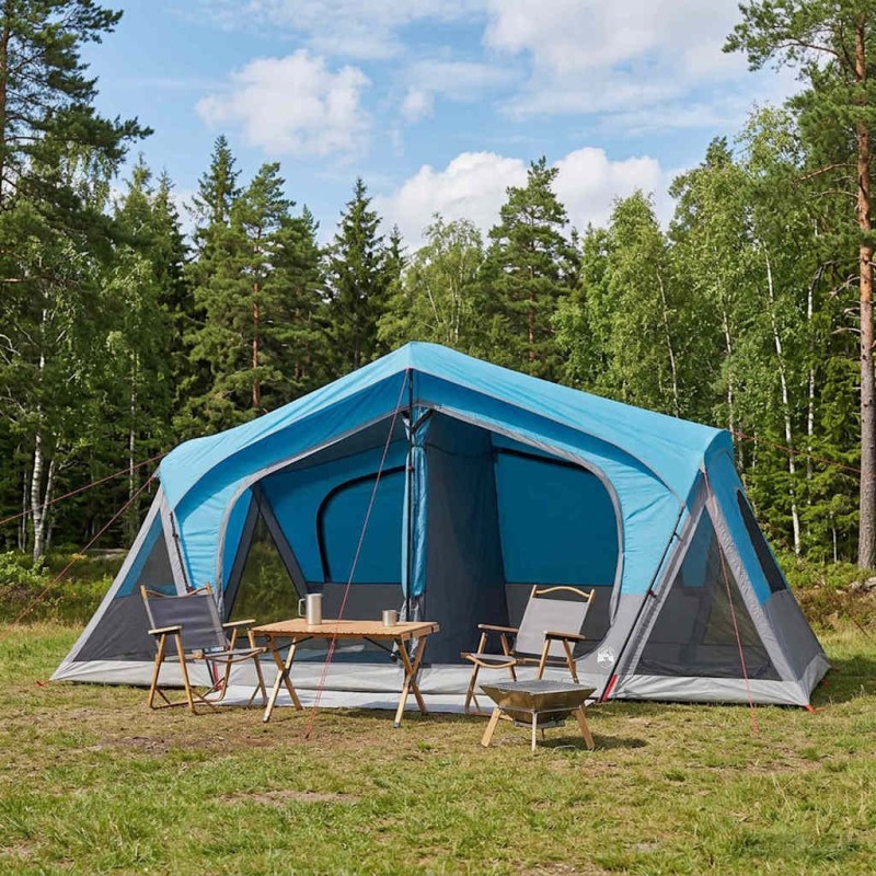 Tente Cabane Bleu 480 x 273 x 205 cm Polyester et Acier 637916637916