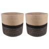 Ensemble de Pots à Plantes 2 pcs Naturel et noir Ø 28 x 28 cm 637922637922