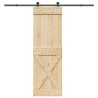 Porte coulissante NARVIK Naturel et noir 70 x 210 cm (213,5 cm) 637927637927