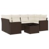 Salon de jardin avec coussins 7 pcs marron résine tressée 637931637931