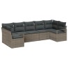 Ensemble de canapé de jardin avec coussin 7 pcs Gris polyrotin 637937637937