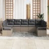 Ensemble de canapé de jardin avec coussin 7 pcs Gris polyrotin 637937637937