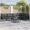 Ensemble de canapé de jardin avec coussin 5 pcs Noir Acier 637938637938