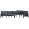 Ensemble de canapé de jardin avec coussin 5 pcs Noir Acier 637938637938