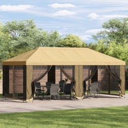 Gazebo avec murs latéraux 6 x 3 m Crème Polyester et Acier 190 637939637939