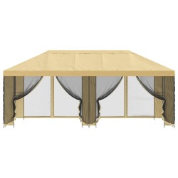Gazebo avec murs latéraux 6 x 3 m Crème Polyester et Acier 190 637939637939