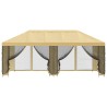Gazebo avec murs latéraux 6 x 3 m Crème Polyester et Acier 190 637939637939