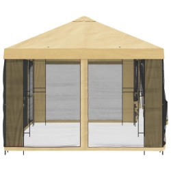 Gazebo avec murs latéraux 6 x 3 m Crème Polyester et Acier 190 637939637939