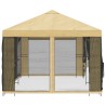 Gazebo avec murs latéraux 6 x 3 m Crème Polyester et Acier 190 637939637939