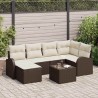 Ensemble de Canapés 7 pcs Marron et blanc polyrotin 637941637941