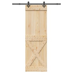 Porte coulissante NARVIK Naturel et noir 70 x 210 cm (152,5 cm) 637943637943