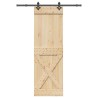 Porte coulissante NARVIK Naturel et noir 70 x 210 cm (152,5 cm) 637943637943