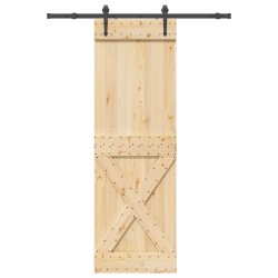 Porte coulissante NARVIK Naturel et noir 70 x 210 cm (152,5 cm) 637945637945