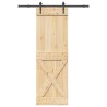 Porte coulissante NARVIK Naturel et noir 70 x 210 cm (152,5 cm) 637945637945