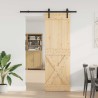 Porte coulissante NARVIK Naturel et noir 70 x 210 cm (152,5 cm) 637946637946