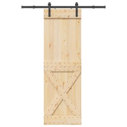 Porte coulissante NARVIK Naturel et noir 70 x 210 cm (152,5 cm) 637946637946