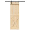 Porte coulissante NARVIK Naturel et noir 70 x 210 cm (152,5 cm) 637946637946