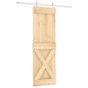 Porte coulissante Naturel et Blanc 70 x 210 cm 637948637948