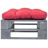 Repose-pied palette de jardin avec coussin en rouge gris bois 637954637954