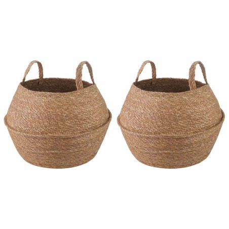 Pot de plante avec poignées 2 pcs Naturel Ø 45 x 36 cm 637959637959