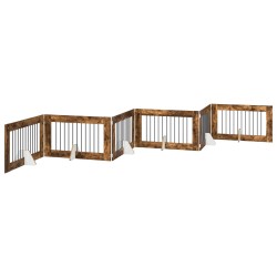 Porte de chien pliable avec supports 6 pcs Chêne fumé 602 cm 637962637962