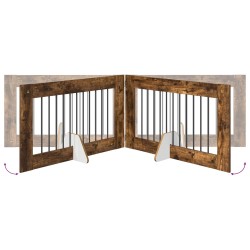 Porte de chien pliable avec supports 6 pcs Chêne fumé 602 cm 637962637962