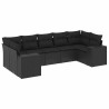 Salon de jardin 7 pcs avec coussins noir résine tressée 637970637970