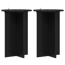 Support de Plante 2 pcs Noir Ø40 x 60 cm Bois d'ingénierie 637971637971