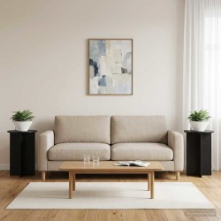 Support de Plante 2 pcs Noir Ø40 x 60 cm Bois d'ingénierie 637971637971
