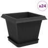 Pots de plantes 24 pcs Noir 20 x 20 x 16 cm Plastique 637973637973